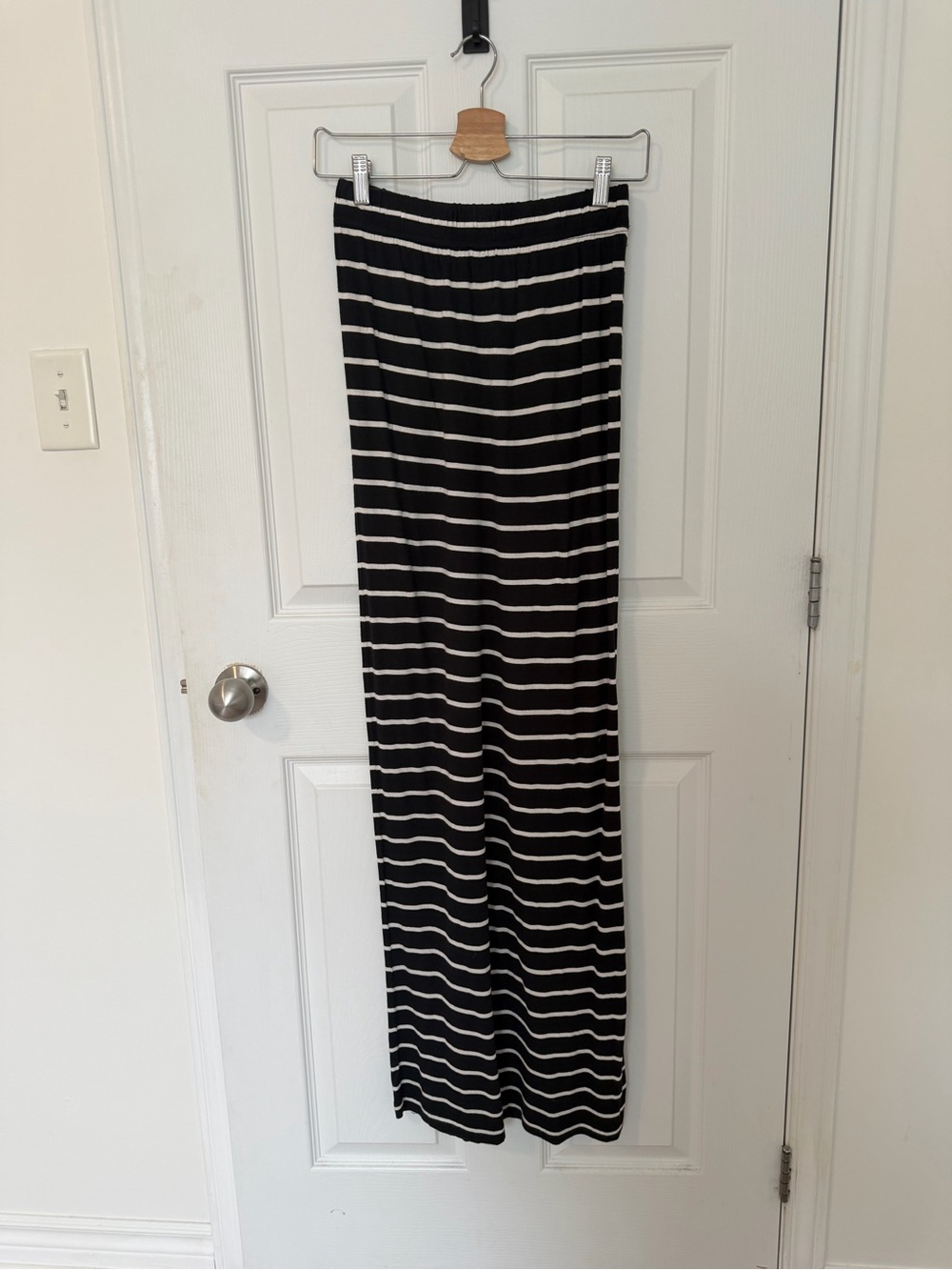 Garage Striped Black and White Maxi Skirt